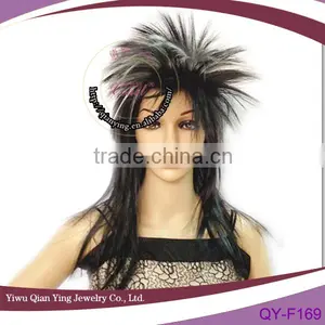 Balck Straight Synthetic Hair Party Punk Wigs thumbnail-1