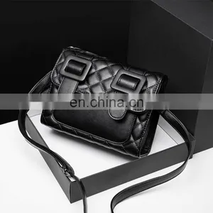 Fashion Korean Style Pu Leather Rhomb Oblique Crossbody Handbag Large Capacity Shoulder Bag Ladies thumbnail-4