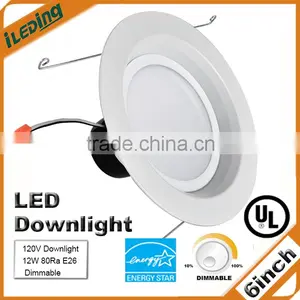 120V E26 Base 12W 6 Inch LED Downlight UL Listed thumbnail-1