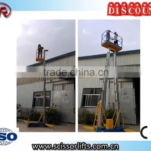 Hydraulic Aluminum Mast Lift Double Masts Man Lift thumbnail-1