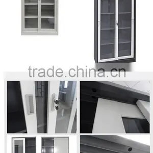 (DL-GC2)Metal Bookcase With Glass Sliding Doors/ Sliding Glass Door Filing Cabinet/Steel Lockable Files Cabinet With Glass Door thumbnail-2