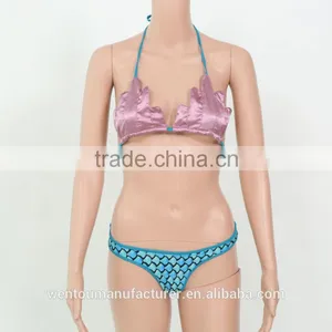 2016 HOT Lovely Girl Swimming Mermaid Swimwear Micro Mini Bikini Bathing Suit Swimsuit Beach Wear Shell Bikini Top thumbnail-3