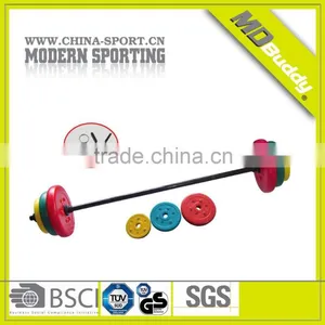 High Grade Strength Training Colored Cement Barbell Pump Set thumbnail-1