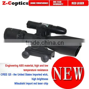 China Supplier 2.5-10x40 Dual Illuminated Laser Riflescope Rifle Scope Cut Sunshade/2.5-10x40mm Rifle Scope With Red Laser thumbnail-1