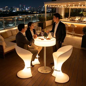 Modern Home Bar Rotomolding LED Bar Chair-Waterproof Portable Outdoor Event Party Club RGB 16-color Changing LED Illumination thumbnail-1