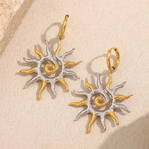 304 Stainless Steel Earrings Polished 15mm Round Hypoallergenic Wholesale Supplier OEM thumbnail-1