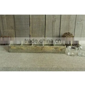 Wooden Vintage Handmade Home Decor Tealight Votive Tray Candle Holder thumbnail-3