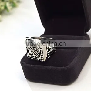 New Arrival Classic Design Jewelry Ring Black Silver Stainless Steel Signet Ring Supplier's Choice thumbnail-5