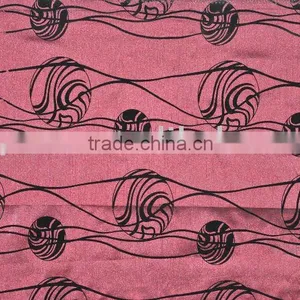 FAUX SILK FLOCKING CURTAIN thumbnail-1