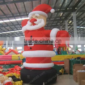 Carefree Santa Claus Front Door Deco Inflatable Sliding Christmas Man With Presents thumbnail-6