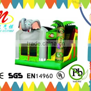 Elephant Inflatable Combo Bounce House With Inflatable Slide thumbnail-1