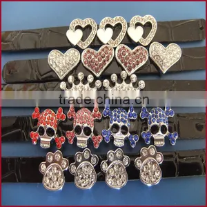 10mm Full Diamond Double Heart Shaped Slide Charms Diy Jewellery Accessories thumbnail-2