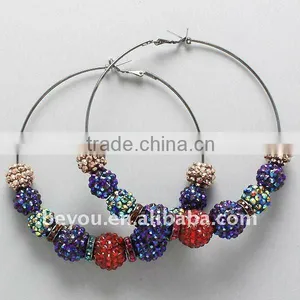 Basketball Wive Inspired Rhinestone Hoop Earring thumbnail-1