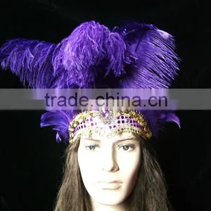 Carnival Indian Headdress With Purple Feather thumbnail-3