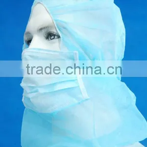 Disposable PP Non Woven Protective Hood With Face Mast Head Cover Face Cover White Blue Green Colorful thumbnail-1
