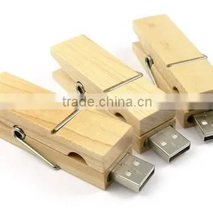 New Design Wooden Clothes Peg Usb Flash Drive thumbnail-3