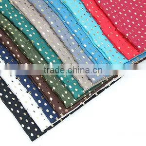 Fashion Women Hijab Shawl Polka Dot Gold Stamping Polyeter Viscose Scarf thumbnail-6