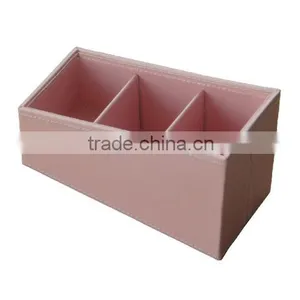 Pu Faux Leather Storage Holder , Remote Control Desk Organiser for Cosmetic Holder for Home and Office ,hotel in Daily Needs thumbnail-6