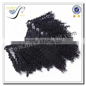 Wholesale Clip in Hair Extension Deep Wave Virgin Indian Hair Clip in Hair Extensions for Black Women thumbnail-2
