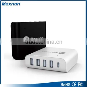 ETL Certified Intelligent 40W 8A 5 Port Usb Type C Charger for Mac Book Mobile Phone thumbnail-1