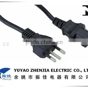 Three Pin Plug Power Cord for Brazil thumbnail-1