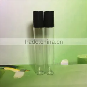 Clear 16*90MM 10ml Roll on Bottle With Glass Rollers and Plastic Cap Refillable Empty for Essential Oil Perfume Bottle thumbnail-3