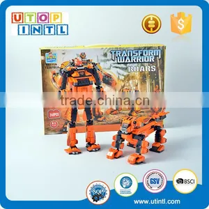 New Cheap Kids ABS Plastic Children Yellow Building Block Robot Toy thumbnail-5
