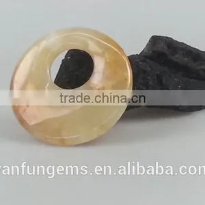 Donut Yellow Jade Pendants Gemstone Jewelry thumbnail-1