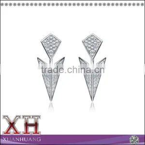 Liwan Jewelry Sterling Silver Cubic Zirconia Rock and Roll Earrings thumbnail-1