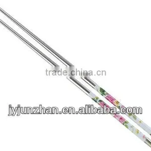 Nice Chopsticks With Flower Stainless / High Quality Korea Stainless Chopstick/ OEM Chopsticks thumbnail-1