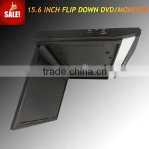 15 Inch Super Slim High Resolution Car Flip Down Roof Mount Overhead Monitor With Ir fm Usb sd Hdmi tv 1080p thumbnail-1