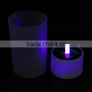 Novelty Colorful Changing Flameless Night Lights Solar Power & Battery Power Luminaria Light Sensor LED Night Light Candle Lamp thumbnail-3