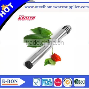Hot Sale Stainless Steel Cocktail Muddler With Black Plastic Head Barware Supplier's Choice thumbnail-1