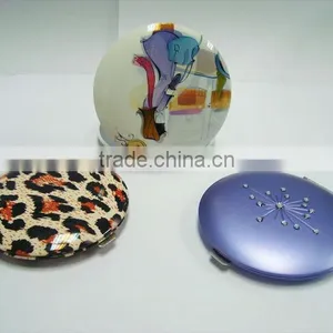 Promotional Aluminum Alloy Metal Compact Mirror Printed Cosmetic Mirror/Make-up Mirror thumbnail-1