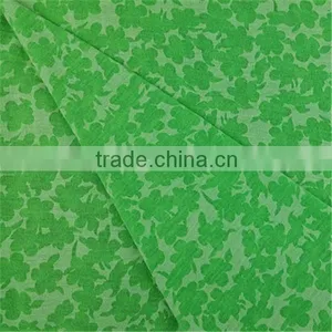 Esse Textile Knitted Green Small Flower Fabric T/R Fabric Burnout Fabric for Garment thumbnail-1