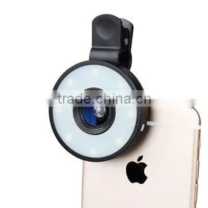 Angle Selfie Lens With LED Flash Fill-in Light for IPhone Samsung LG Mobile Phone Purple thumbnail-6