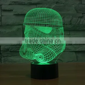 Amazing Clone Troopers Shape Magical Optical Illusion 3D LED Night Light Table Lighting Lamp Atmosphere With Touch Botton thumbnail-1