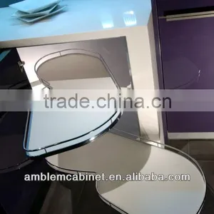 2014 New High Gloss Purple Lacquer Kitchen Cabinet thumbnail-3