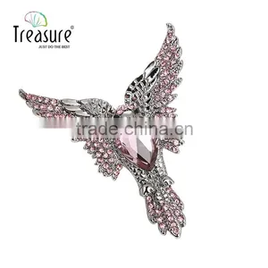 Brand Treasure Eagle Brooch Yiwu New Design Fashion Wedding Diamond Eagle Brooch thumbnail-2