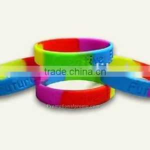 Promotional Printed Fashion Glowing in the Dark Silicone Wristband thumbnail-1