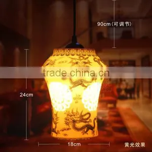 Vintage LED Pendant Light Blue White Porcelain Ceramic Loft Coffee Bar Restaurant Kitchen Lights thumbnail-3