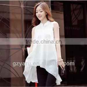 Loose Irregular Fold Splicing Chiffon Unlined Upper Garment thumbnail-1