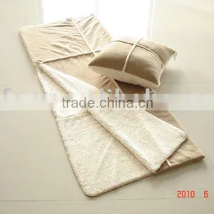 Micro Polar Fleece Throw With Sherpa Backing thumbnail-1