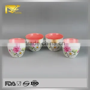 China Wholesale Ceramic Flower Design Tea Cup, Mug Cup, Wide Mouth Tea Cup thumbnail-1