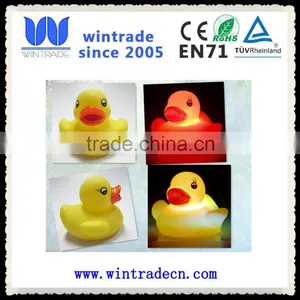 Wholesale Logo Print Promotional LED Light up Yellow Floating Rubber Duck thumbnail-1