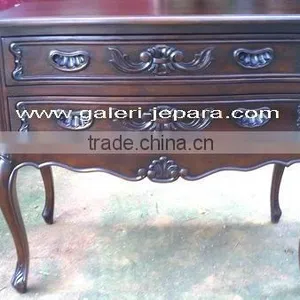 Antique Wooden Furniture - French Louis XV Chest Nightstand - Mahogany Wooden Furniture thumbnail-1