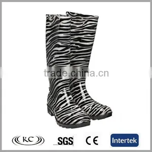 Trendy Cheap Zebra Pvc Fashion Ladies Rain Boots thumbnail-1