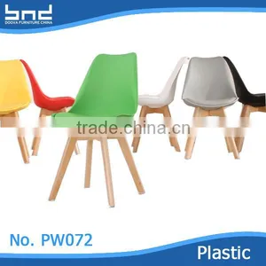 Wholesale Modern High Plastic Bar Chairs With Wood Legs thumbnail-3