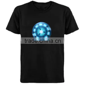 LED Sound Activated Sensor T Shirt With 4pcs AAA Battery Inverter thumbnail-1