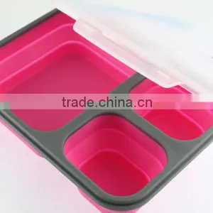 3 Compartments Microwave Bento Lunch Box Set For Kids Multifunctional Lunchbox thumbnail-3